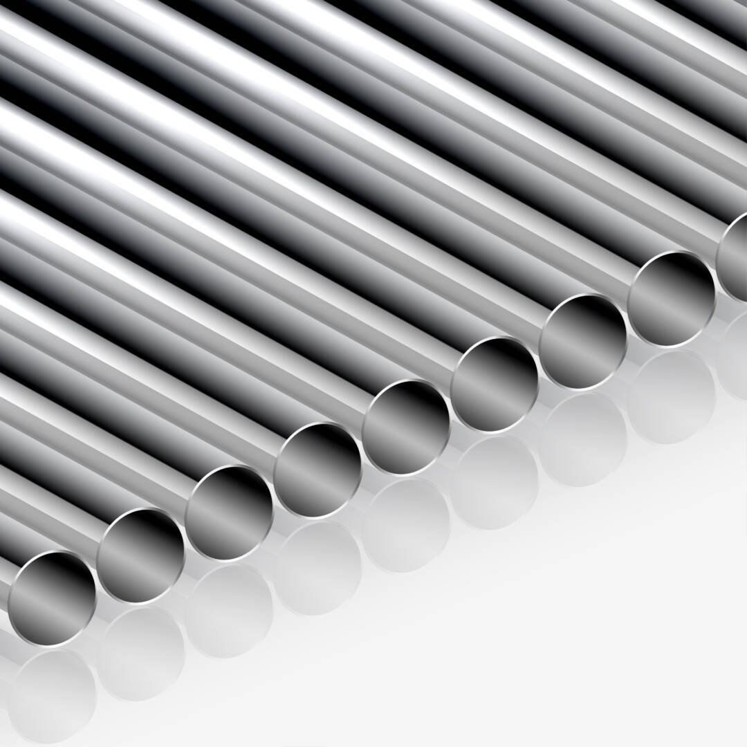 realistic metallic iron tube equipment background for construction vector